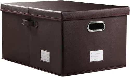 Miniatura 26 de PRANDOM - Cajas de almacenamiento grandes apilables con tapas (paquete de 5 unidades), contenedores organizadores de almacenamiento plegables