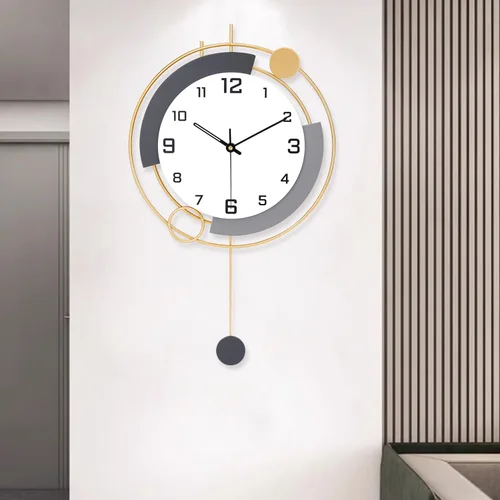 Miniatura 5 de Reloj de pared decorativo con péndulo, silencioso, de calidad de cuarzo, operado con batería, reloj de pared grande para sala de estar, cocina