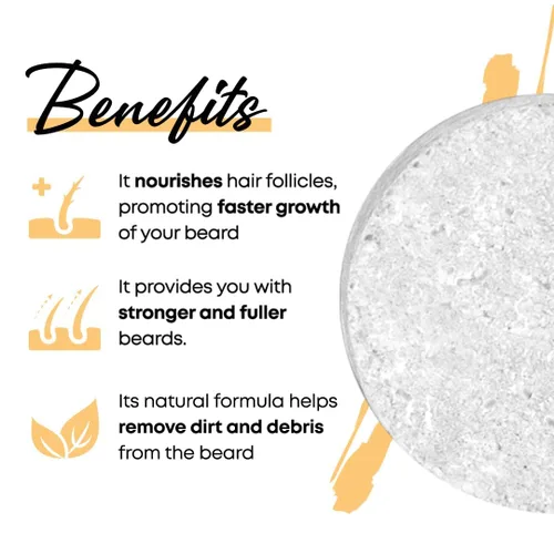 Miniatura 2 de Barra de champú para barba, limpia tu barba con efecto de crecimiento y pérdida de cabello, barra de champú para crecimiento del cabello