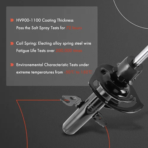 Miniatura 4 de A-Premium Puntales delanteros compatibles con Jeep Cherokee [FWD] 2014-2018 - 2 amortiguadores de suspensión de repuesto sin resorte helicoidal