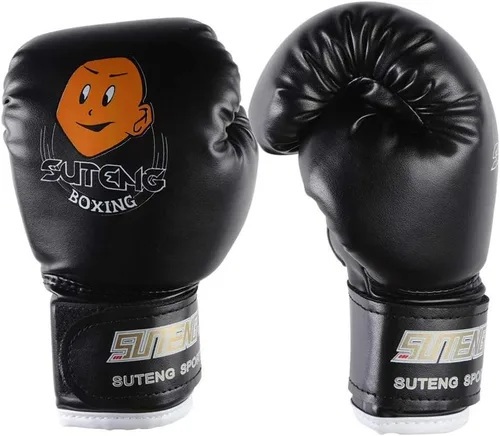 Guantes de boxeo para niños, guantes de entrenamiento de piel sintética, guantes de entrenamiento de dibujos animados para niños Muay Thai
