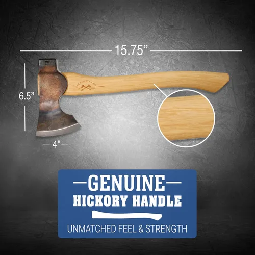 Miniatura 2 de COUNCIL TOOL Wood-Craft Hacha Talladora de Campamento - Hacha de Bushcraft de 1.7 libras con Mango de Hickory Curvado de 16" y Funda de Cuero