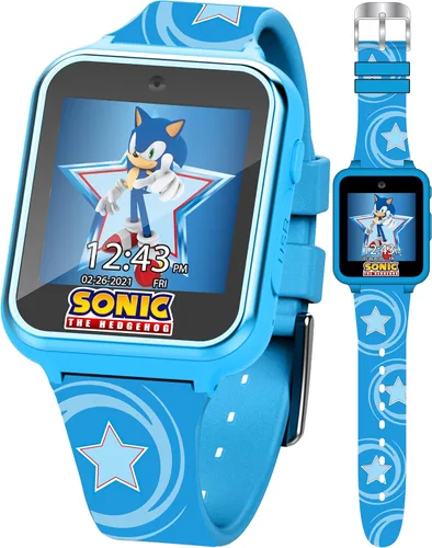 Accutime Niños SEGA Sonic El Erizo Azul Reloj Inteligente Educativo de Pantalla Táctil para Niños, Niñas, Pequeños, 40 mm, Moderno Sonic Star