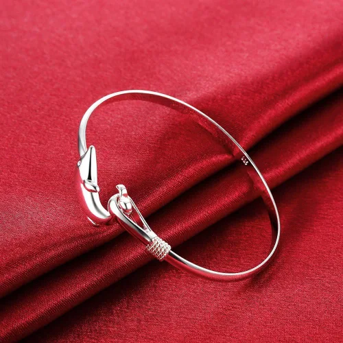 Miniatura 3 de Cutesmile Joyas de moda 925 de plata esterlina lindo delfín pulseras para mujer, Plata