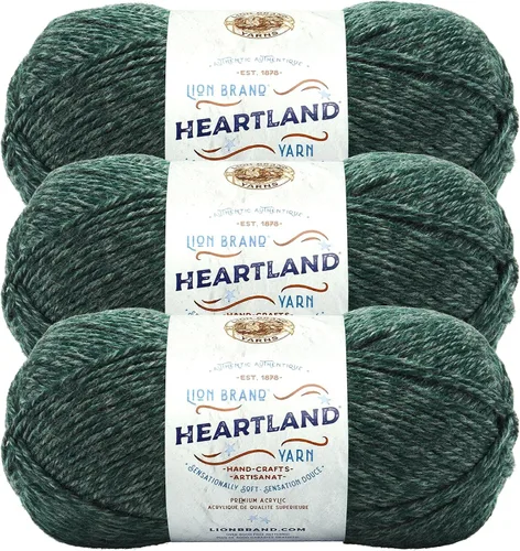 Miniatura 38 de Lion Brand Yarn Heartland Yarn - Hilo multicolor para tejer, tejer y tejer, paquete de 3, color congaree