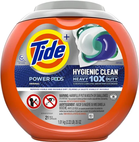 Miniatura 21 de Tide Hygienic Clean Heavy 10x Duty Power PODS - Paquete de detergente para ropa, original, 25 unidades, para suciedad visible e invisible