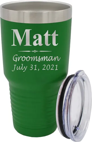Miniatura 28 de Vaso de padrinos de boda grabado personalizado, taza de acero inoxidable aislada personalizada para padrino de boda, despedida de soltero, boda