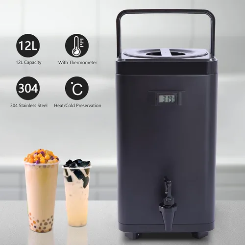 Miniatura 2 de Dispensador de bebidas aislado de acero inoxidable 304, dispensador térmico de bebidas frías y calientes, dispensador de bebidas de 12 litros/3.17