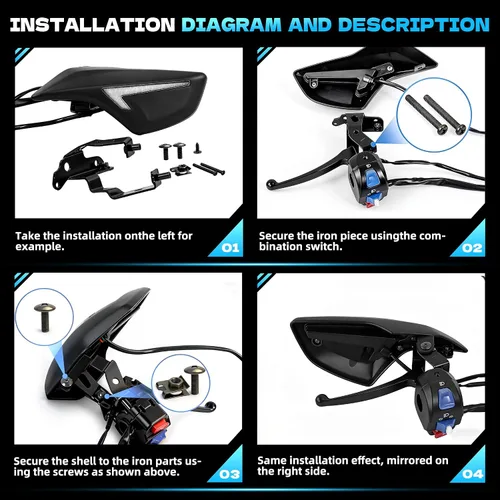 Miniatura 4 de Mokuo Fundas para empuñaduras de motocicleta para Yamaha Zuma 125 Light 2022 2023
