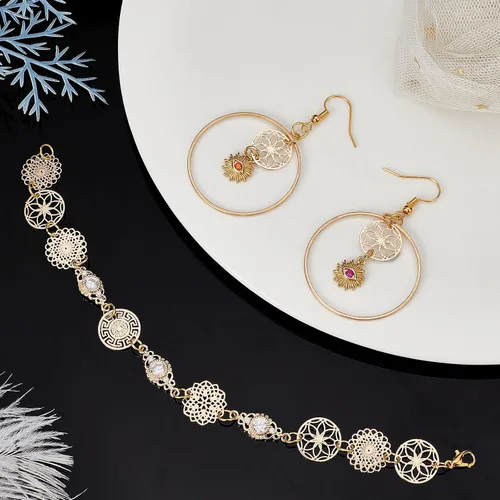 Miniatura 4 de CHGCRAFT Brass Filigree Charms Connectors Flat Links Golded Hollow Filigree Pendant for DIY Bracelet Earring Necklace Jewelry Making