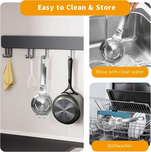 Miniatura 6 de Separador de huevos de acero inoxidable: filtro blanco de yema de huevo para huevos crudos, divisor de huevos de 6 agujeros con mango extendido
