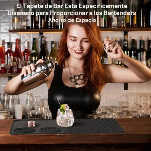 Miniatura 5 de Tapete de bar, accesorios de bar, tapete de cóctel plegable multifuncional con tabla de cortar, tapete de secado de 18 x 12 pulgadas, tapete de bar