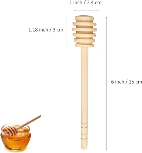 Miniatura 2 de 50 palos de madera para miel, para recoger, dispensar y rociar mermelada, portátiles, para bodas y fiestas (15.24 cm)