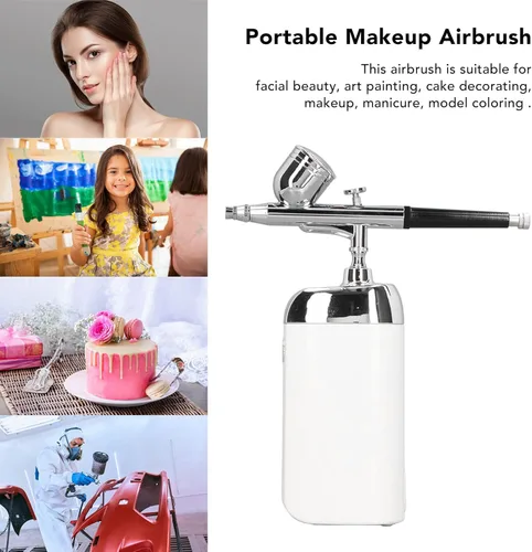 Miniatura 7 de Aerógrafo portátil facial de oxígeno, rociador de niebla facial, dispositivo de niebla facial, mini kit de aerógrafo facial para decoración de Blanco