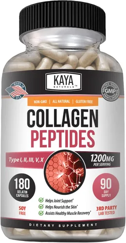 Miniatura 12 de Kaya Naturals Polvo complejo de péptidos de colágeno múltiple para mujeres y hombres, vital para el cabello, la piel, las uñas