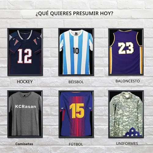 Miniatura 4 de KCRasan Marco de Exhibición para Jersey - Marcos Grandes con Cerradura Caja de Sombra con Protección UV para Béisbol Baloncesto Fútbol Soccer Hockey