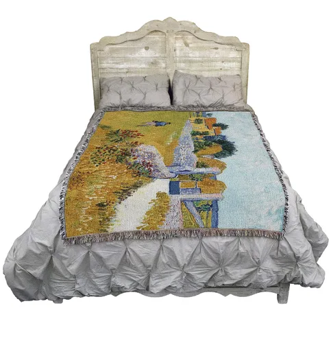 Miniatura 2 de Pure Country Weavers Manta Farmhouse in Provence de Vincent Van Gogh, tapiz de regalo de bellas artes, tejida de algodón, fabricada en los Estados