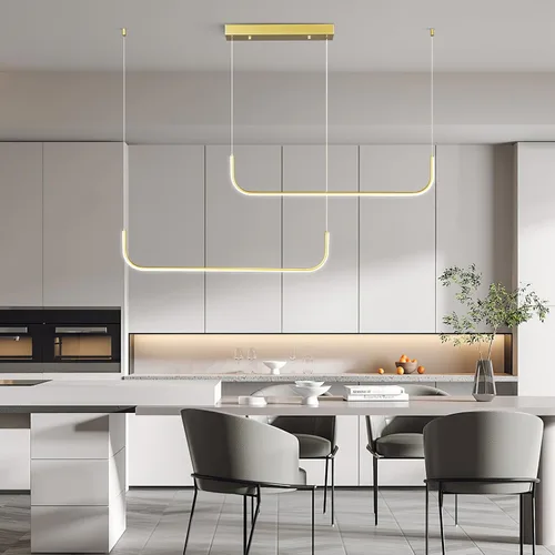Miniatura 3 de Candelabro lineal moderno regulable de 6000 K, lámparas colgantes LED para techo, lámparas doradas para comedor, cocina, isla, sala de estar, Negro