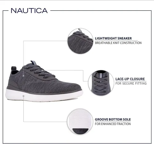 Miniatura 2 de Nautica Men's Knit Dress Oxford Lace-Up Sneakers Stylish, Comfortable, and Ideal for Business or Casual Walking
