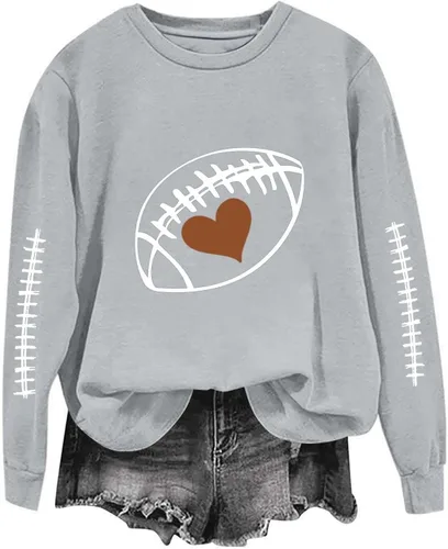 Miniatura 27 de Women's Oversized Sweatshirt, Long Sleeve Sweatshirts Crewneck Printed Pullover Tops, S-3XL