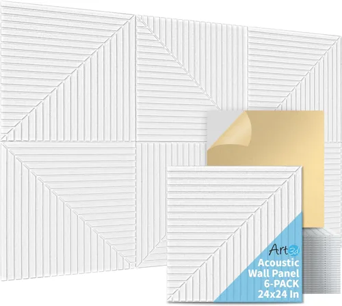 Miniatura 11 de Art3d Paquete de 6 paneles de pared acústicos autoadhesivos para decoración del hogar, paneles insonorizados de 24 x 24 pulgadas para oficina