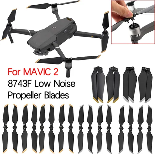 Miniatura 2 de SeiZed 8743 Low Noise Reduction Propeller Quick-Release Folding Blades Spare Parts Drone Accessories Wings for D-JI Mavic 2 Pro/Zoom