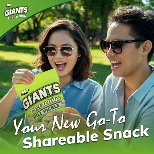 Miniatura 5 de GIANTS - Pistachos de pepinillo con eneldo, bocadillos saludables, paquetes individuales de pistachos In Shell, aperitivo alto en proteínas