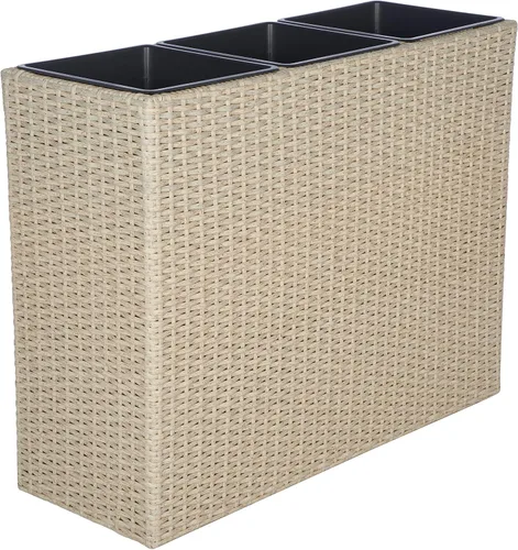 SAFAVIEH Rita - Soporte para plantas de mimbre beige de 3 niveles con cestas, estante vertical para macetas para patio, balcón, jardín, 32.28