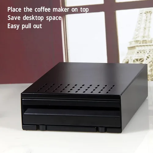 Miniatura 6 de Caja de café tipo cajón, contenedor de acero inoxidable desmontable para café molido, caja de café de gran capacidad con base antideslizante, caja