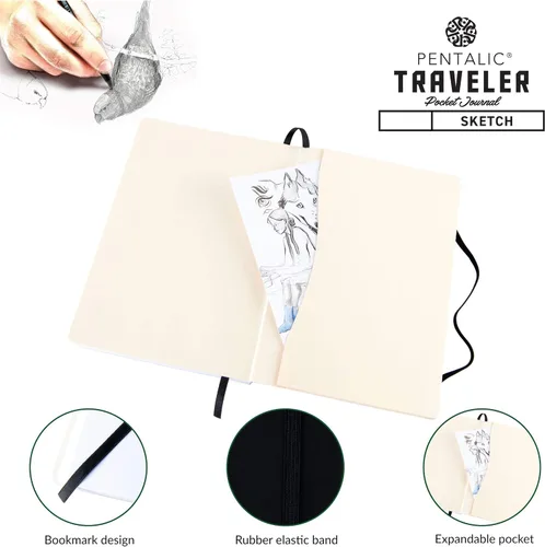 Miniatura 4 de Cuaderno de bocetos Travelers Dot Grid Pentalic Art, libre de ácidos