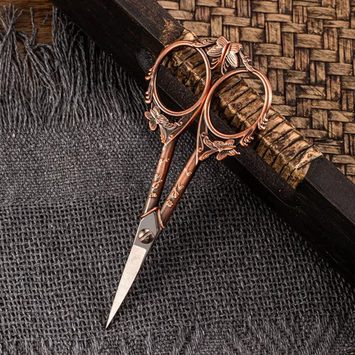 Miniatura 8 de Tijeras vintage de acero inoxidable, pequeñas tijeras de costura y ganchillo para costura, manualidades y trabajos de arte, herramienta manual