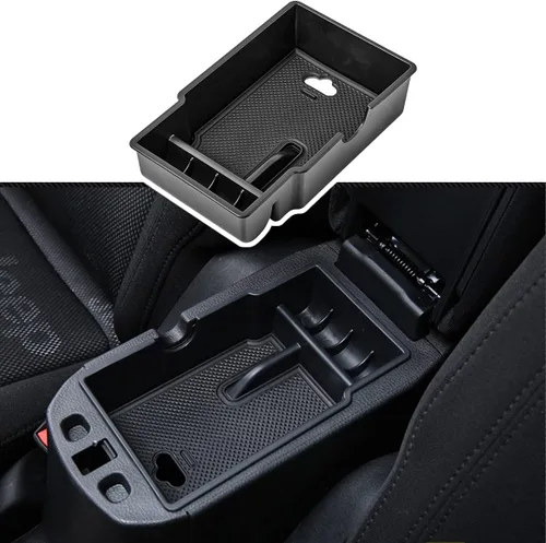 Miniatura 12 de EDBETOS Organizador de bandeja de consola central compatible con accesorios Jeep Renegade 2015-2019 2020 2021 2022 2023, caja de guantes de Negro