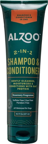 ALZOO Champú y acondicionador 2 en 1 para perros, especialmente formulado para limpiar y acondicionar perros adultos, ingredientes activos 100% a