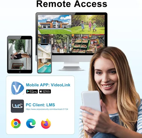 Miniatura 5 de Cámara IP PoE Anpviz de 4MP, cámara de seguridad torreta IP para interiores y exteriores, detección de movimiento humano AI
