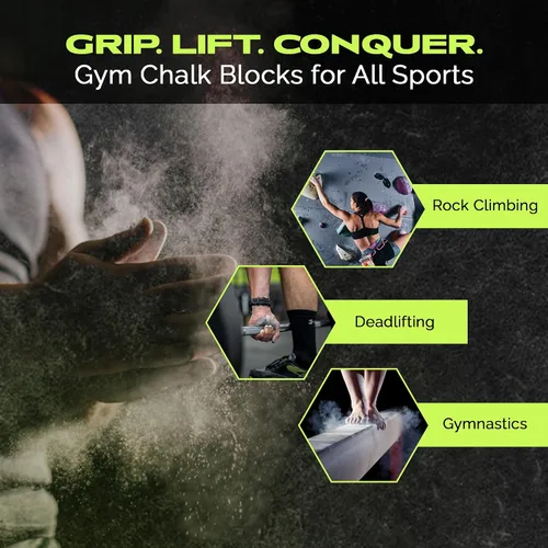 Miniatura 6 de Rage Fitness Tiza de gimnasio premium, carbonato de magnesio puro para un excelente agarre, levantamiento de pesas, gimnasia, escalada en roca, tiza