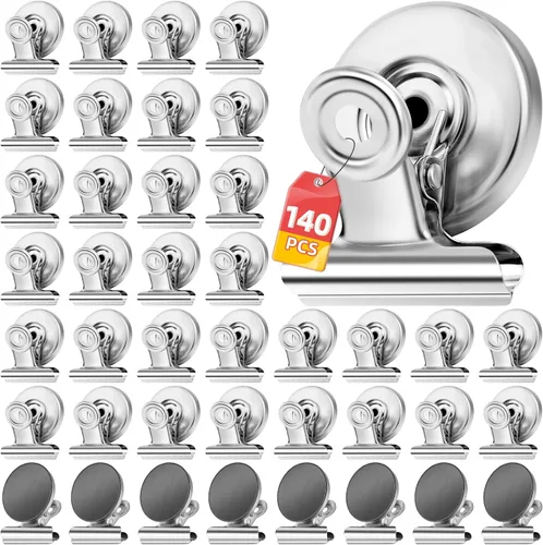 Miniatura 26 de VNDUEEY Paquete de 20 imanes para nevera, clips magnéticos fuertes resistentes, clips magnéticos para pizarra blanca, imanes para nevera, taquilla