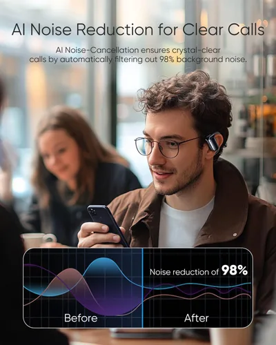 Miniatura 5 de Auriculares de oreja abierta, 0.28 onzas, ligeros, de próxima generación, Bluetooth 5.4, conducción de aire, auriculares inalámbricos con graves