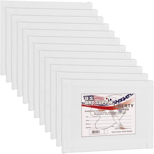 Miniatura 9 de U.S. Art Supply Paneles de lienzo artístico de 16 x 20 pulgadas, paquete de 4 lienzos de algodón pesado de 8 onzas sin ácidos para pintar acrílicos