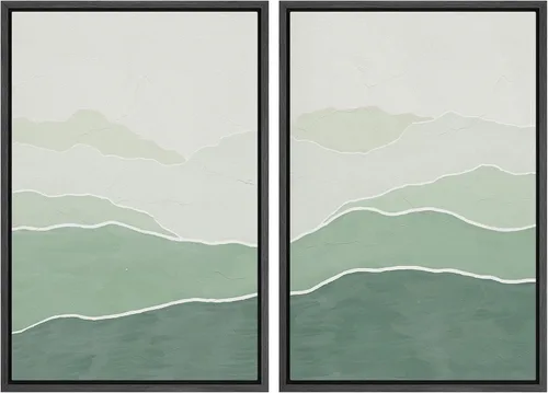 Miniatura 107 de SIGNWIN Lienzo enmarcado para pared, juego de arte sereno de paisaje de pantanos, ilustración rústica, arte moderno, minimalismo, decorativo