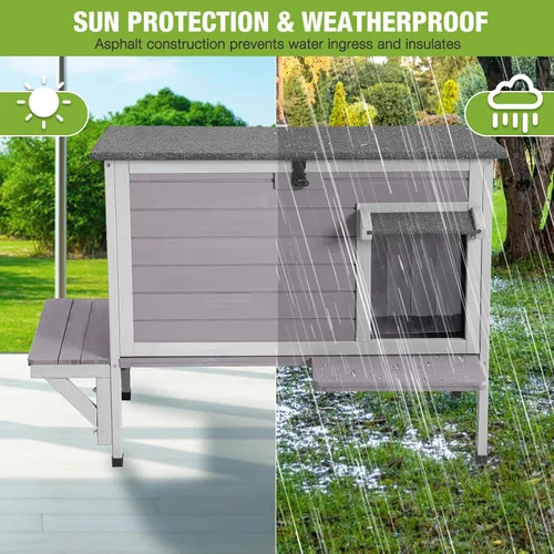 Miniatura 8 de GUTINNEEN Casa Calefaccionada para Gatos de Exterior, Casa Aislada para Gatos de Exteriores Resistente a la Intemperie, Refugio para Gatos Ferales