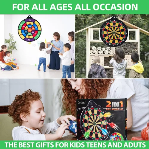 Miniatura 6 de moopok Tablero magnético de dardos para niños, 12 dardos magnéticos/bolas adhesivas o 2 pistolas de juguete + 40 dardos de espuma. Juegos para niños