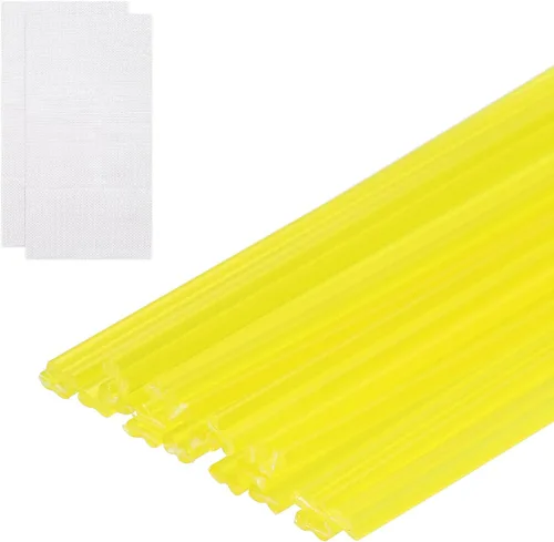 Miniatura 22 de MECCANIXITY 20 varillas de soldadura de plástico, tiras de reparación de soldadura PP de 20 pulgadas con malla de refuerzo para parachoques de Rojo