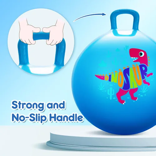 Miniatura 4 de PlayZap Pelotas Saltarinas para Niños de 3-8 Años, Pelota Rebotante de 18 Pulgadas con Asa, Saltarina Inflable de 18", Juguetes de Salto de 45cm
