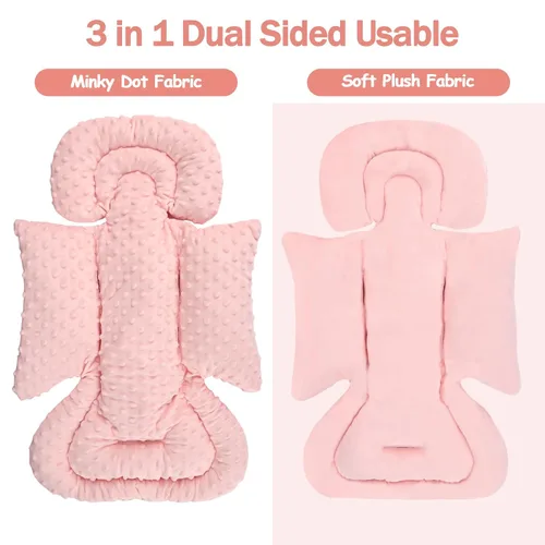 Miniatura 2 de Inserto de asiento de automóvil para niño y niña, inserto de asiento de automóvil para recién nacido 3 en 1 con almohadillas para correa, soporte