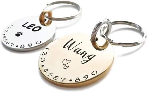 Etiquetas de identificación para gatos y perros personalizadas con símbolos encantadores, collares para mascotas, accesorios de nombre, collares