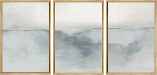 Miniatura 125 de SIGNWIN Lienzo enmarcado para pared, juego de arte tranquilo con reflejo de lago, acuarela, montaña y agua, ilustraciones modernas, arte abstracto