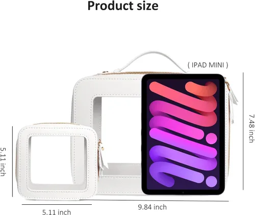 Miniatura 8 de LETGO Bolsas de Maquillaje Transparentes, Bolsa de Aseo Aprobada por la TSA con Cierre, Organizador de Maquillaje Transparente de Gran Capacidad
