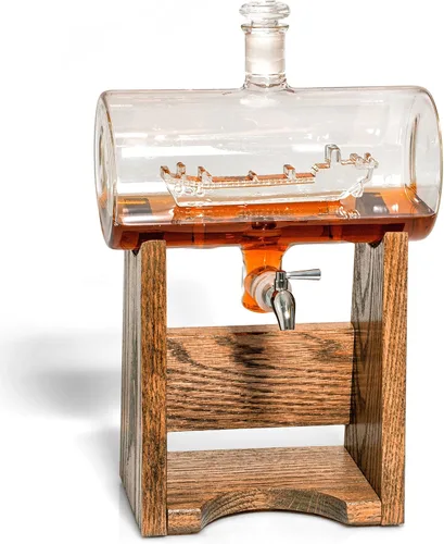 Miniatura 5 de Decantador de licores – 1150 ml para Vodka, Bourbon, Rum, vino, de whisky, Tequila– Cristal