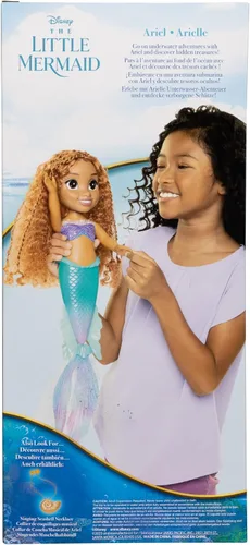 Miniatura 7 de The Little Mermaid Disney Little Mermaid Movie - Impresionante muñeca Ariel de 15 pulgadas con cola iridiscente nacarada y aletas de tela brillante