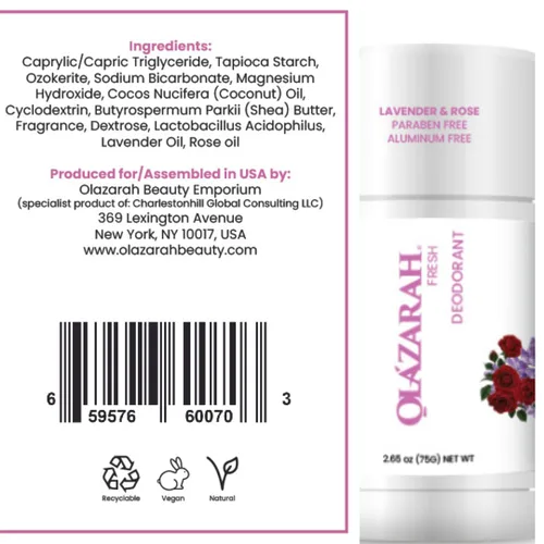 Miniatura 3 de Natural Lavender & Rose Desodorante Antitranspirante en Barra de 48 Horas: Protección Libre de Manchas para Mujeres y Hombres, 2 oz.